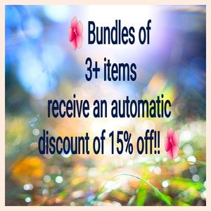 Bundle 3+ items for an automatic discount!! 🌺